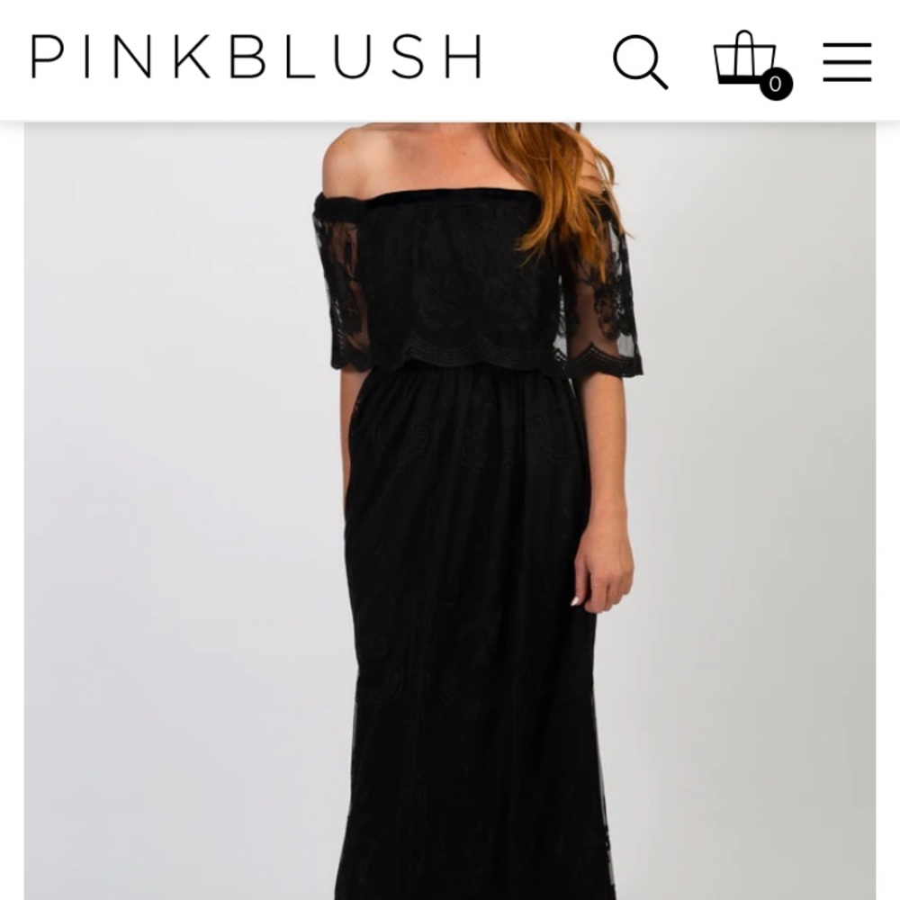NWT Pinkblush Black Lace Maxi Dress